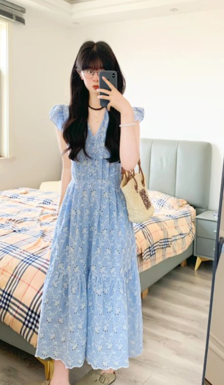 New Pretty French-style Elegant Summer Women's Long Dress - VelvetHem