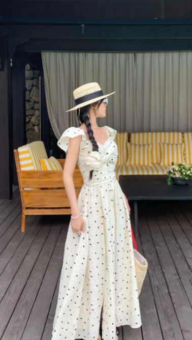 New Pretty French-style Elegant Summer Women's Long Dress - VelvetHem