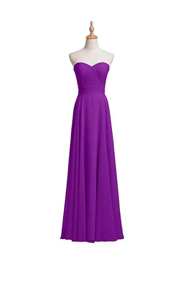 A-line Chiffon Bridesmaid Dress Floor Length Prom Evening Gown (ZD13182)