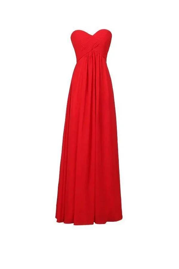 A-line Chiffon Sweetheart Bridesmaid Long Evening Gown (ZD13160) - VelvetHem