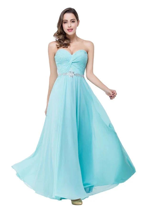 A-line Floor-length Ruffle Chiffon Sweetheart Bridesmaid Dresses (ZD13070) - VelvetHem