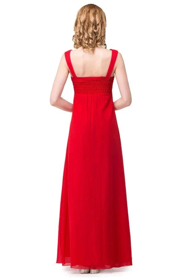 A-line Knee-length V-neck Red Bridesmaid Dresses (ZD13077)