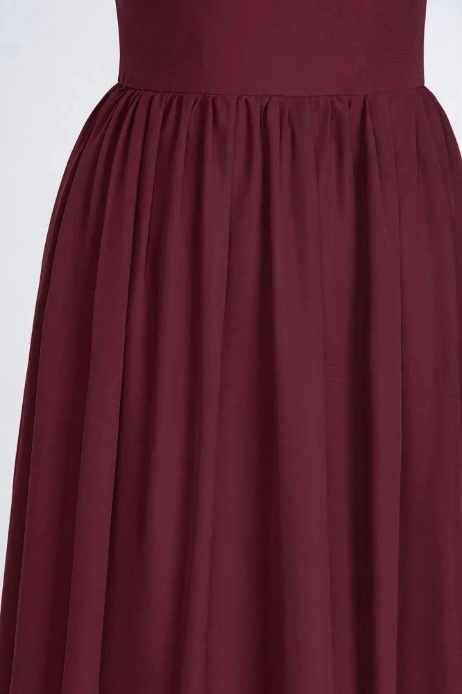 A-Line One-Shoulder Beadings Sleeveless Ruffles Bridesmaid Dress Floor Length Maid of Honor Dress (ZD13105)