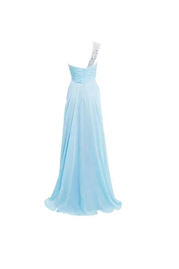 A line One Shoulder Long Bridesmaid Prom Dresses (ZD13173)