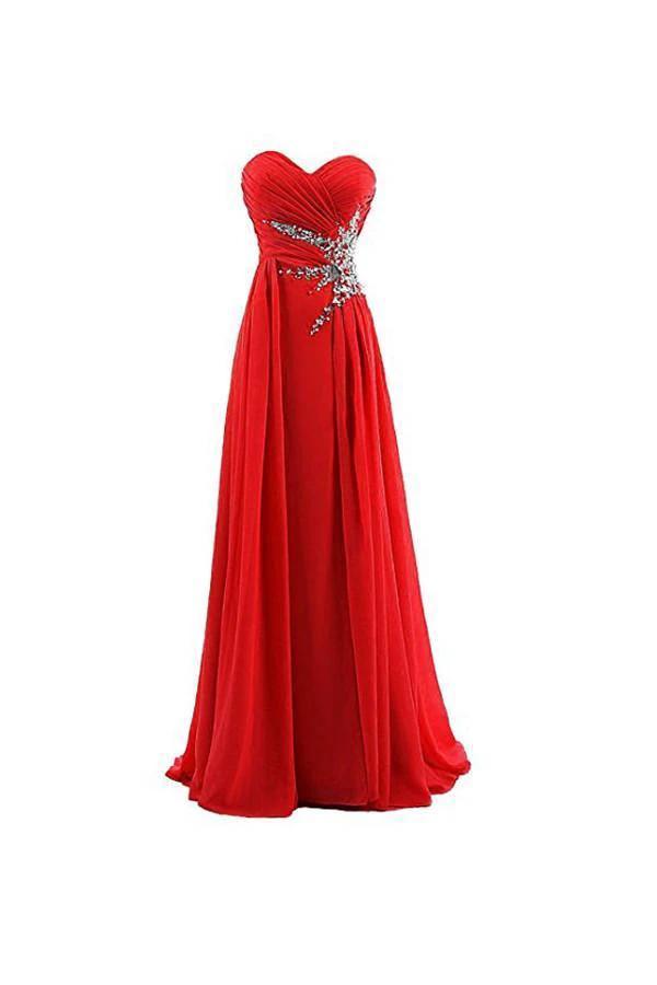 A-line Sweetheart Beading Chiffon Prom Dress Evening Gown (ZD13170) - VelvetHem