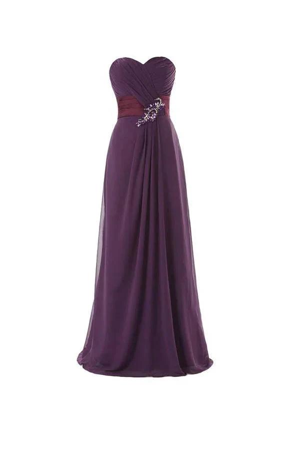 A-Line Sweetheart Floor-length Bridesmaid/Prom Dress With Ruffles (ZD13199)