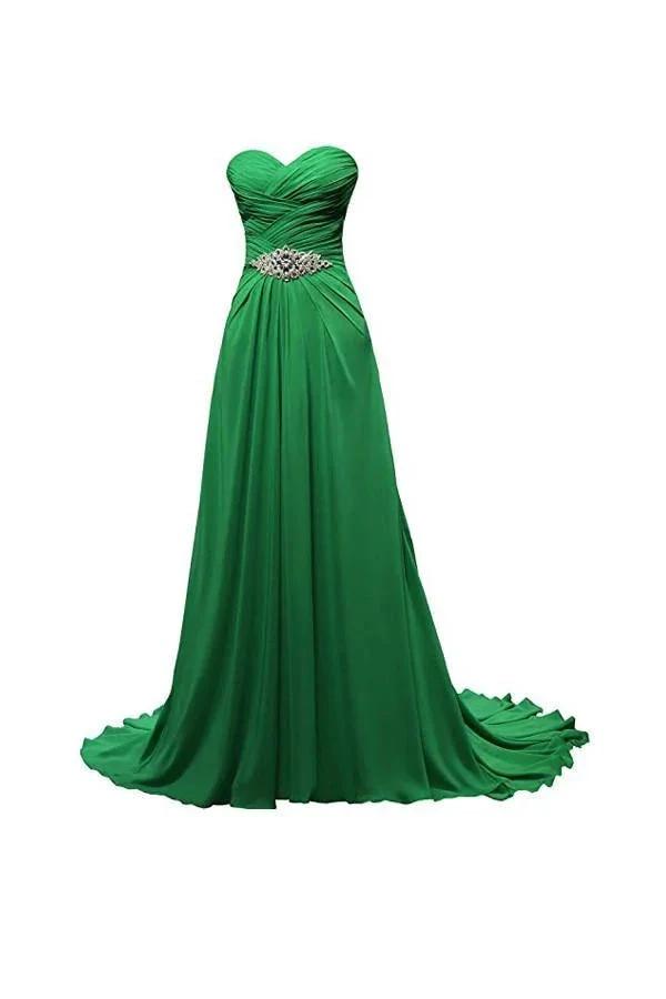 A-line Sweetheart Floor Length Chiffon Bridesmaid Dresses (ZD13200) - VelvetHem
