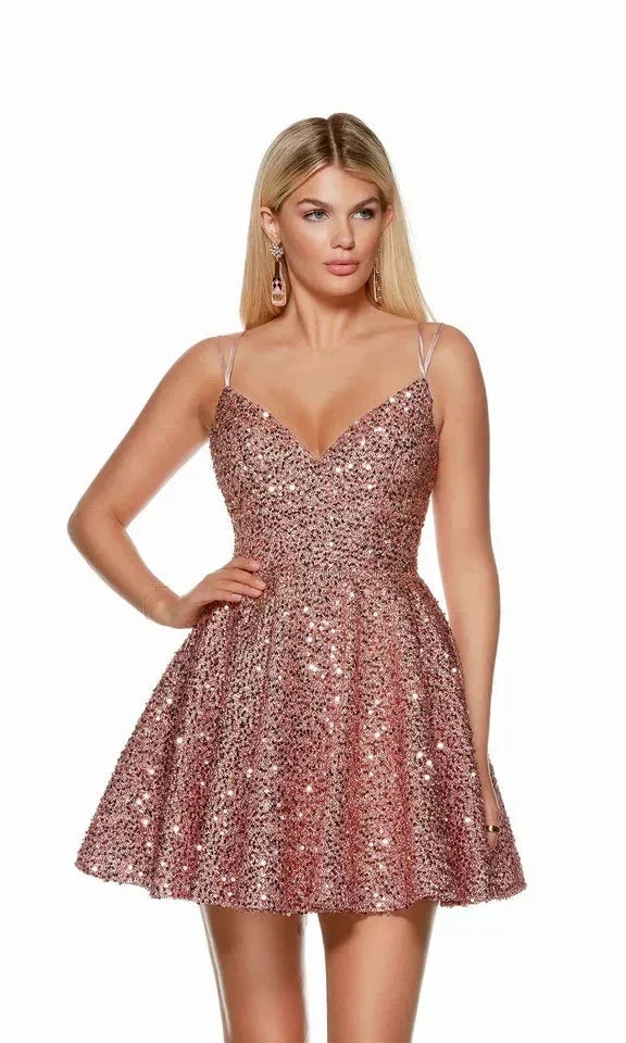 Off The Shoulder Cocktail Dresses Shiny Party Dresses SYH84 by vivymakudress