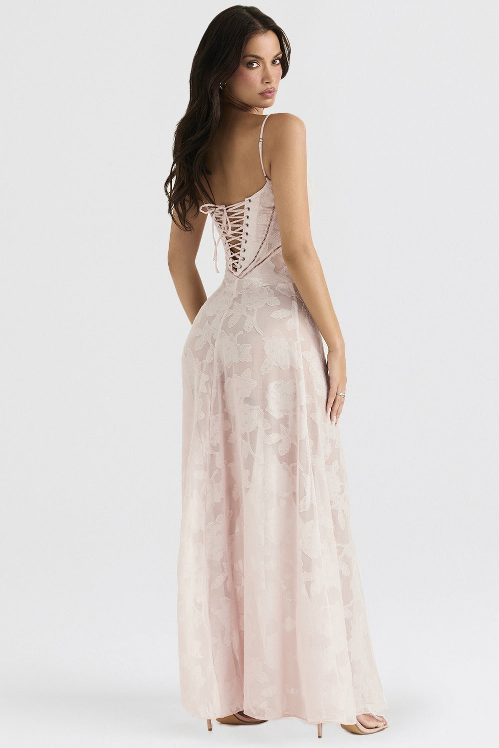 Lace Tie-Strap Romantic Maxi Dress - View 14 | VelvetHem