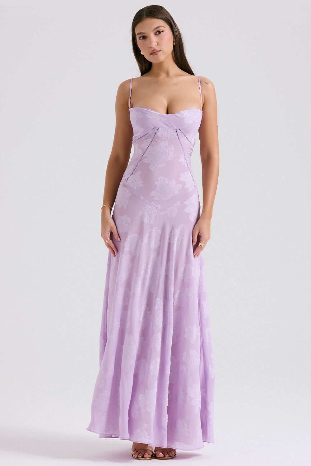 Lace Tie-Strap Romantic Maxi Dress - View 6 | VelvetHem