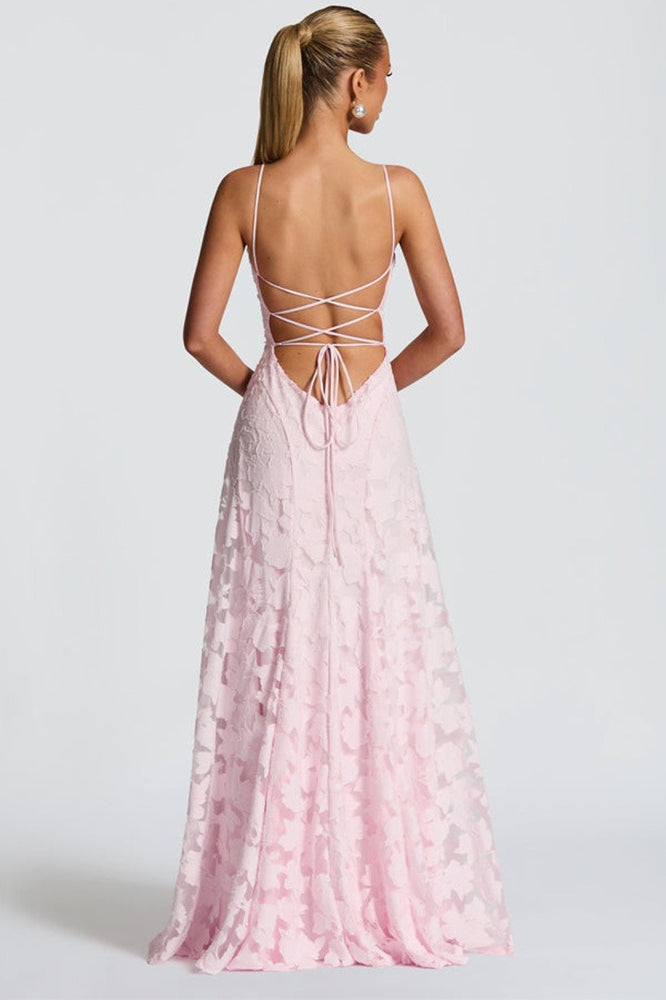 Backless Chiffon Maxi Dress - View 7 | VelvetHem