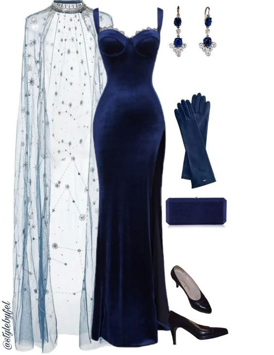 Elegant Navy Blue Velvet Slit Prom Dress Long Mermaid Evening Dress