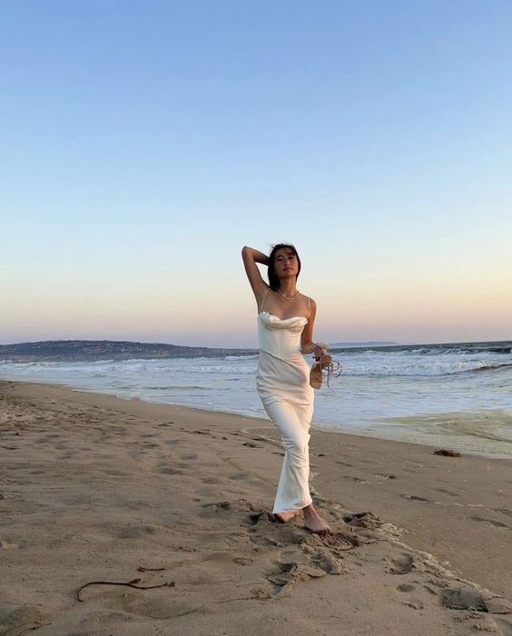 Spaghetti Straps White Satin Long Party Dress Prom Evening Gown