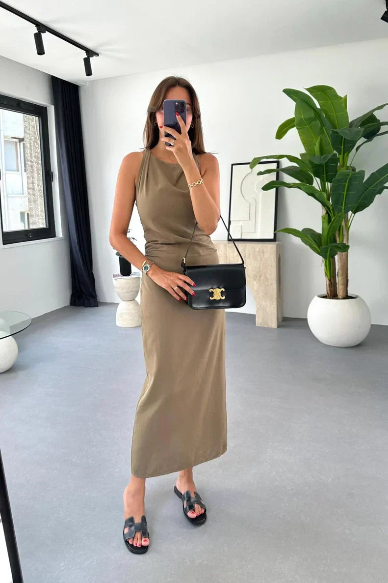 Bianca Chic Sleeveless Midi Dresses Designer Dress Edit