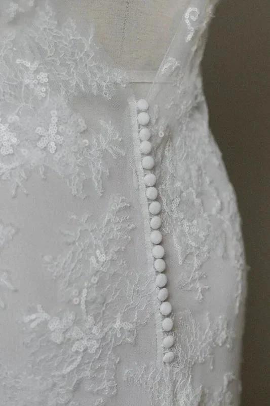 Amazing V-neck Appliques Mermaid Elegant Wedding Dresses (ZD14739)