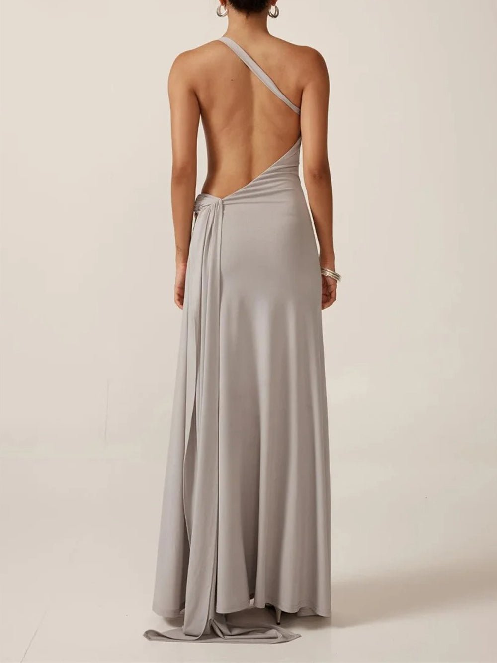 Athena One Shoulder Backless Maxi Dress