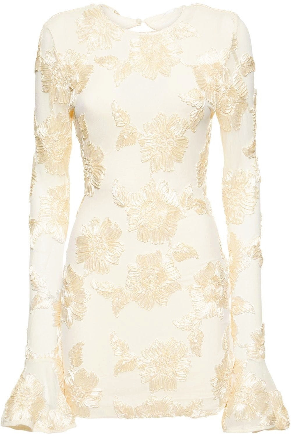 Norma Chic Backless Embroidered Mesh Mini Dress Silhouette Collection