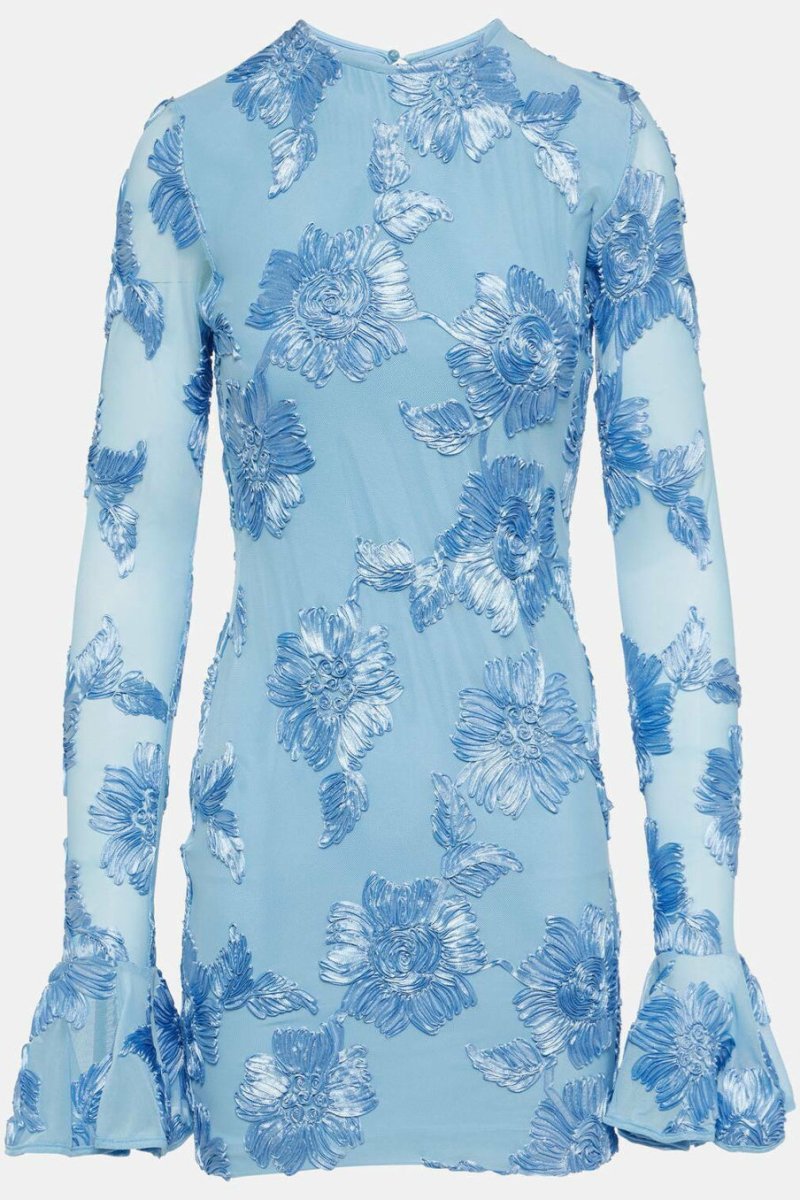 Norma Chic Backless Embroidered Mesh Mini Dress Silhouette Collection