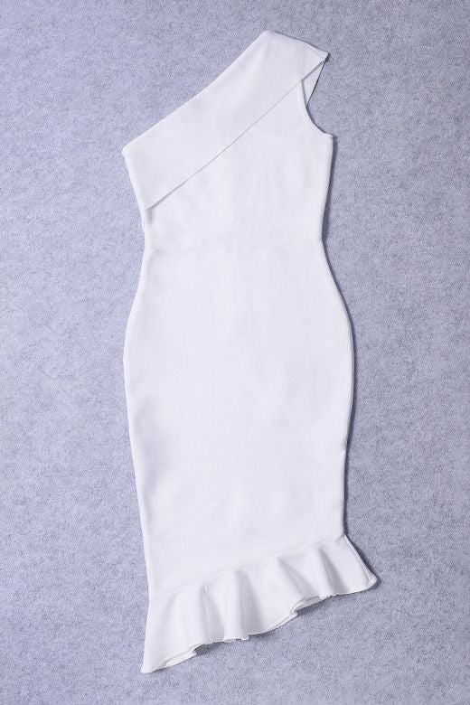 Avery Bandage Dress - White Pearl