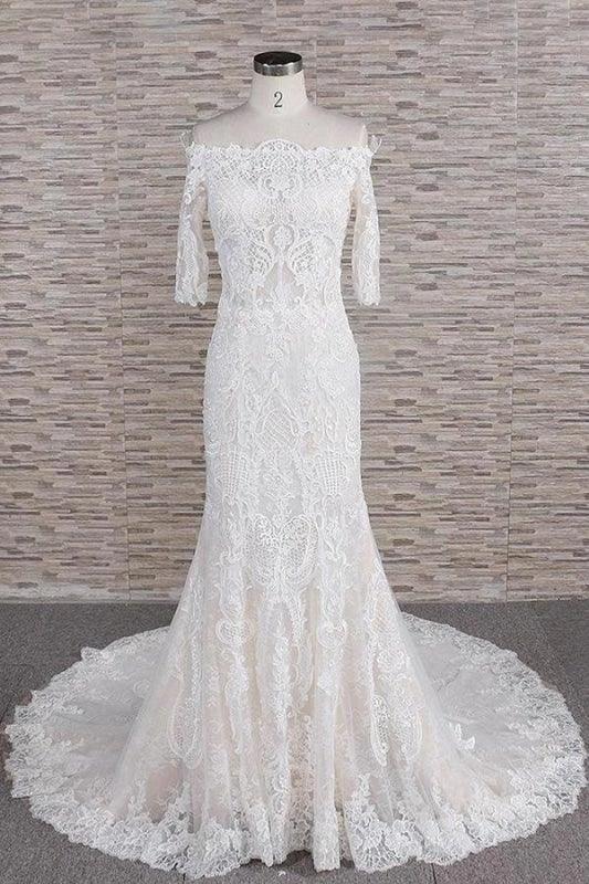 Awesome Appliques Court Train Mermaid Elegant Wedding Dresses (ZD14748) - VelvetHem