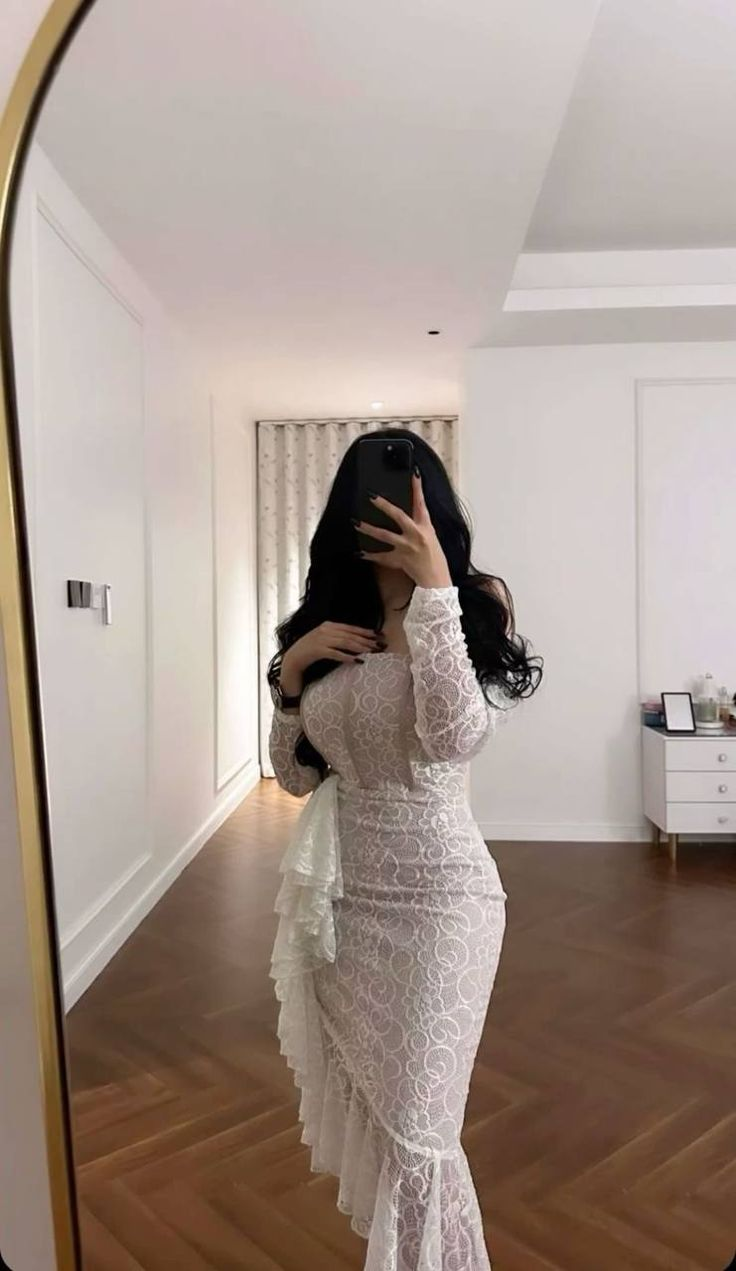 Chic White Lace Sheath Mermaid Party Dress Evening Dress - VelvetHem