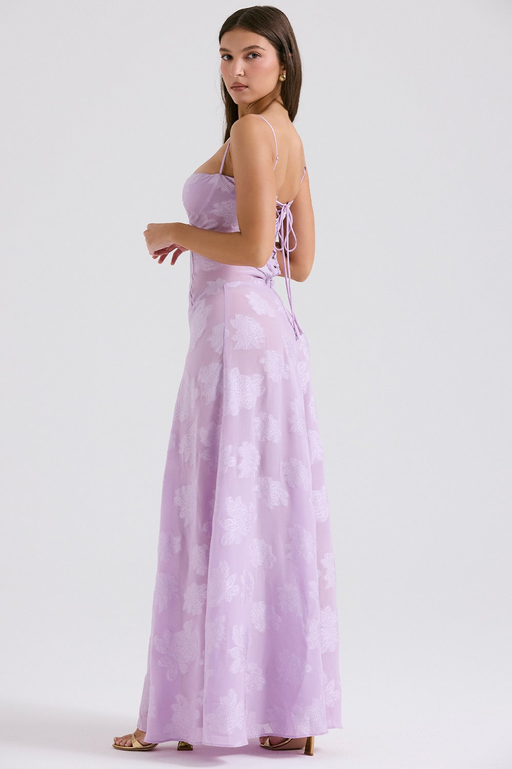 Lace Tie-Strap Romantic Maxi Dress - View 8 | VelvetHem