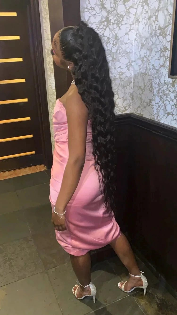 Pink 19th Birthday Dress Outfit Black Girl Lovely Pink Strapless Homecoming Dress (ZD12504)