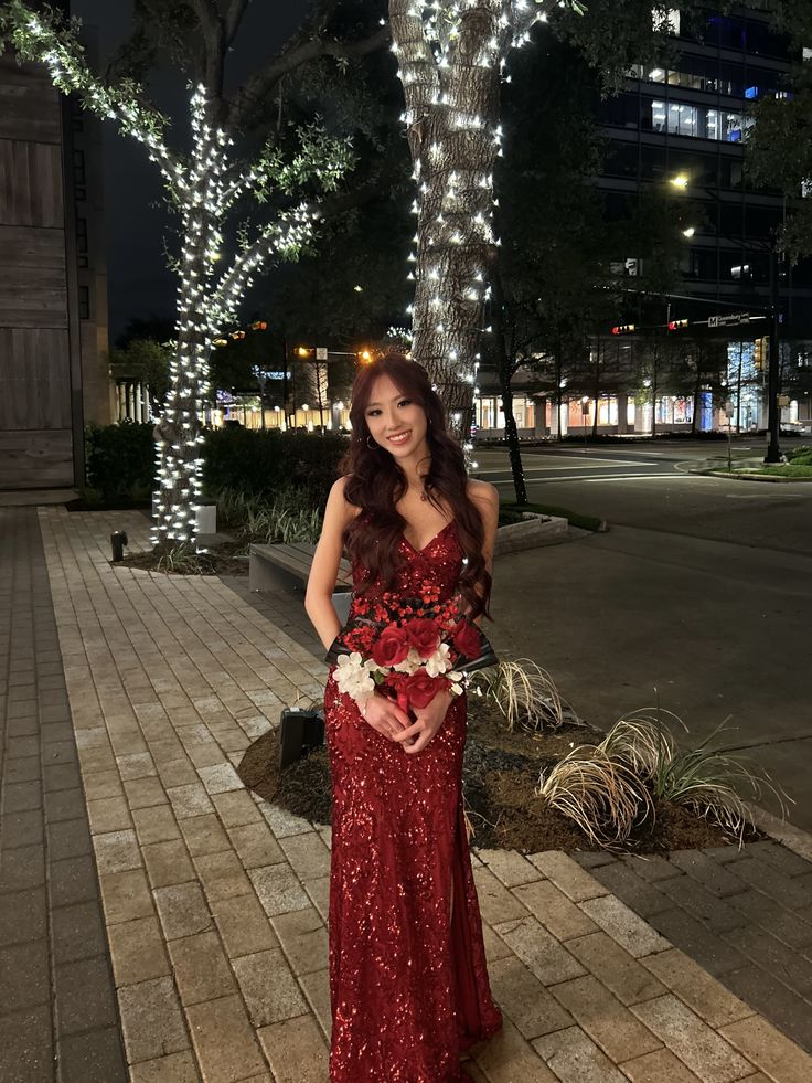 Burgundy Mermaid Sequin Prom Dress Evening Dress Graduation Dress - VelvetHem