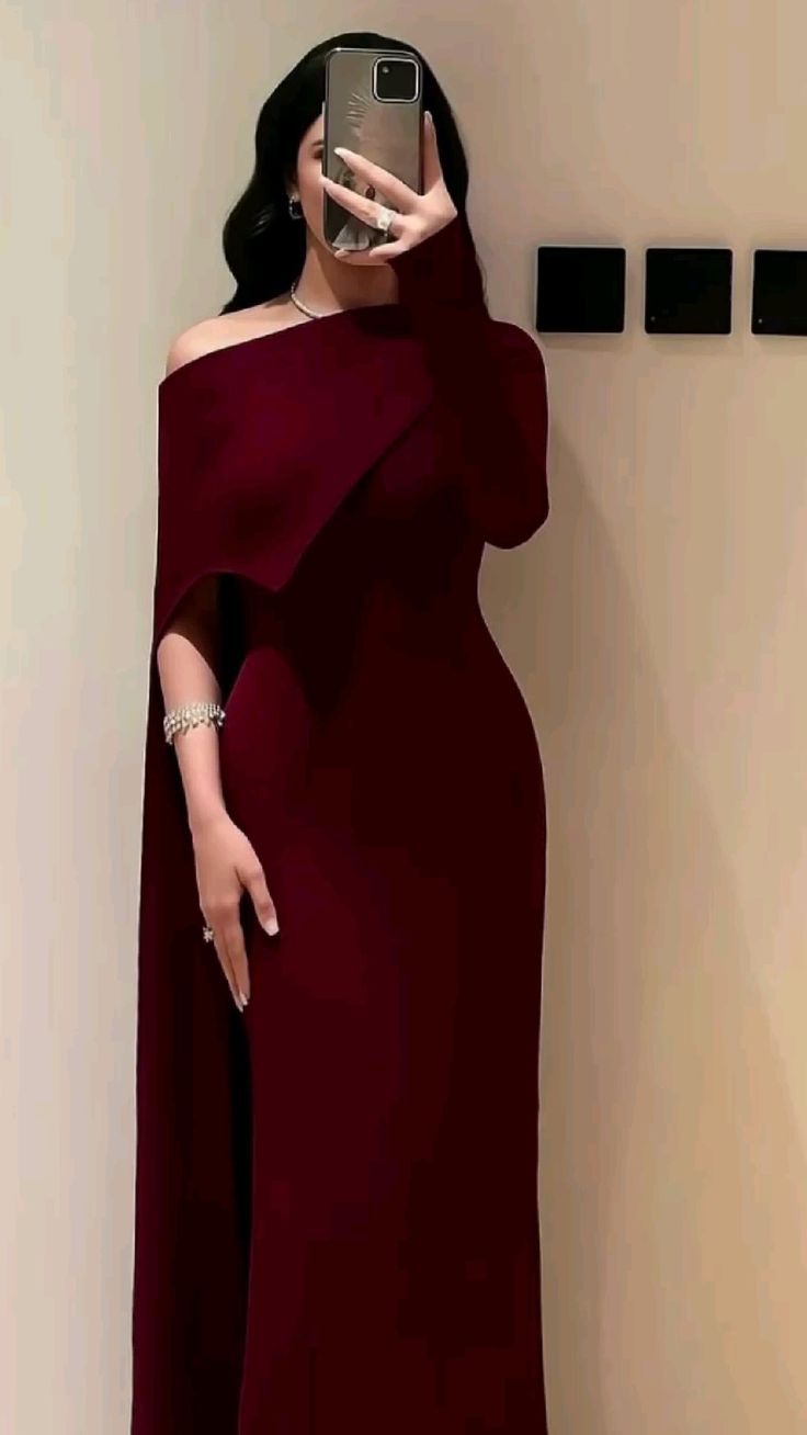 Modest Burgundy Prom Dress Graduation Dress Evening Dress - VelvetHem