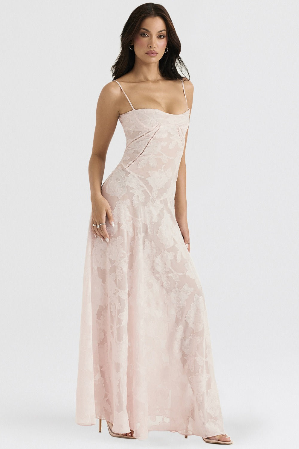 Lace Tie-Strap Romantic Maxi Dress - View 13 | VelvetHem