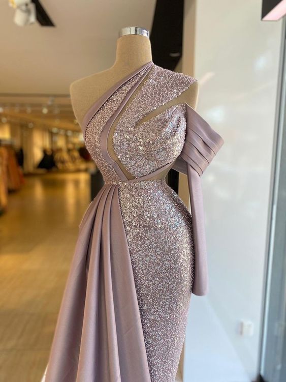 Glamorous Sequin And Satin Evening Dress ,Pageant Dress Y738 - VelvetHem