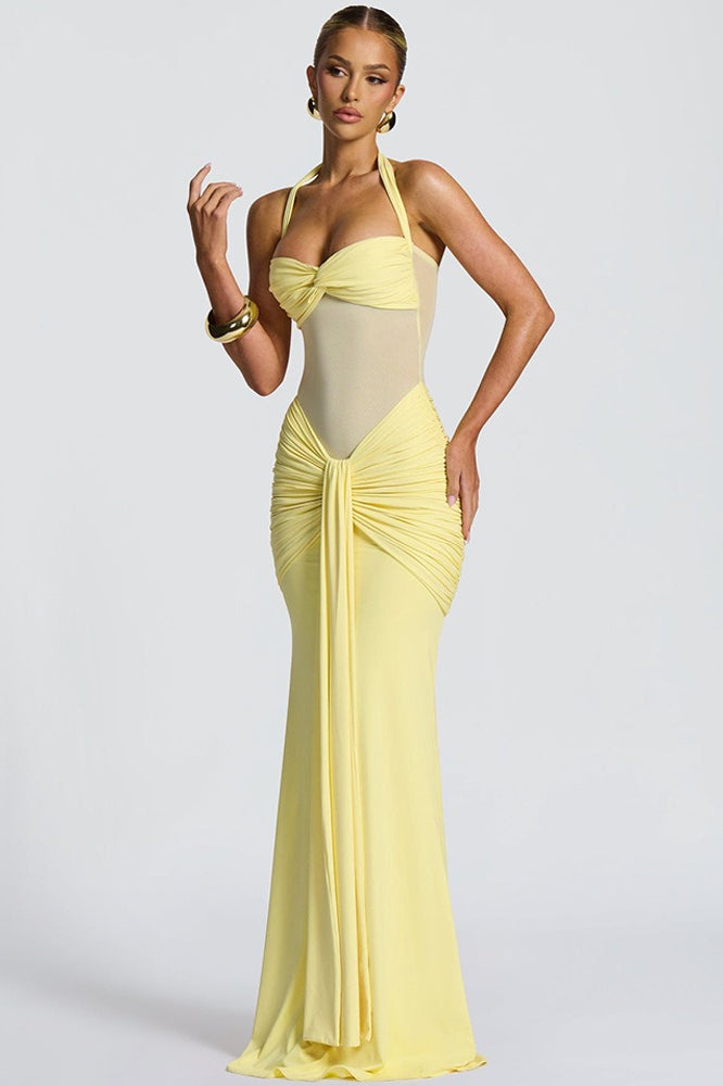 Ruched Low-Back Bodycon Party Dress - VelvetHem