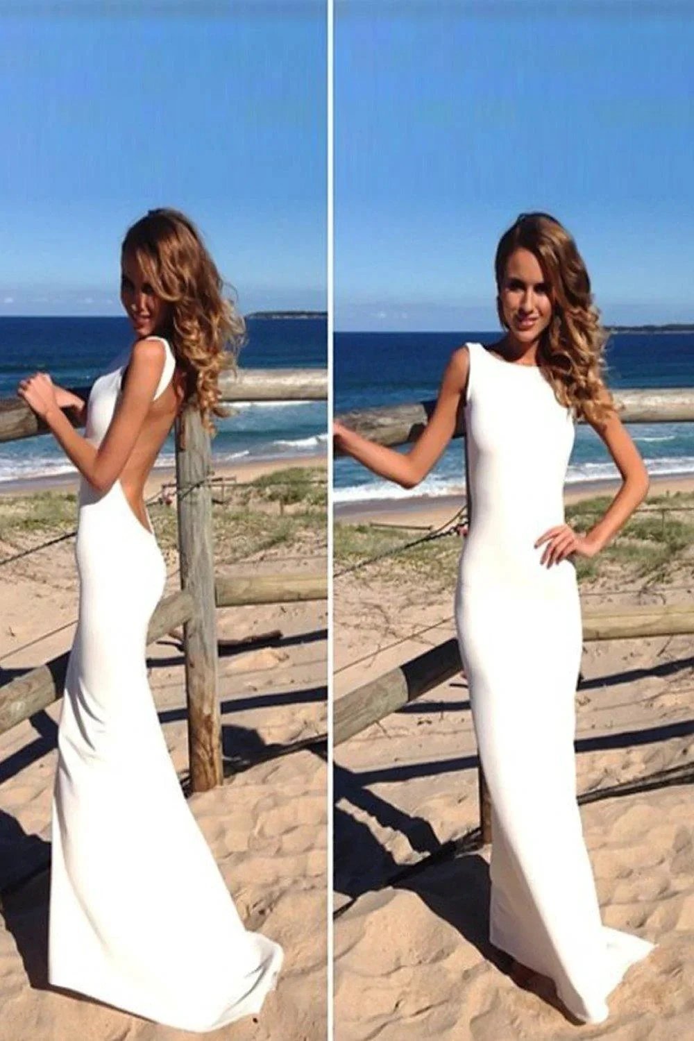Backless Sheath Chiffon Long Prom Dresses Evening Dresses PG 234 (ZD15482)