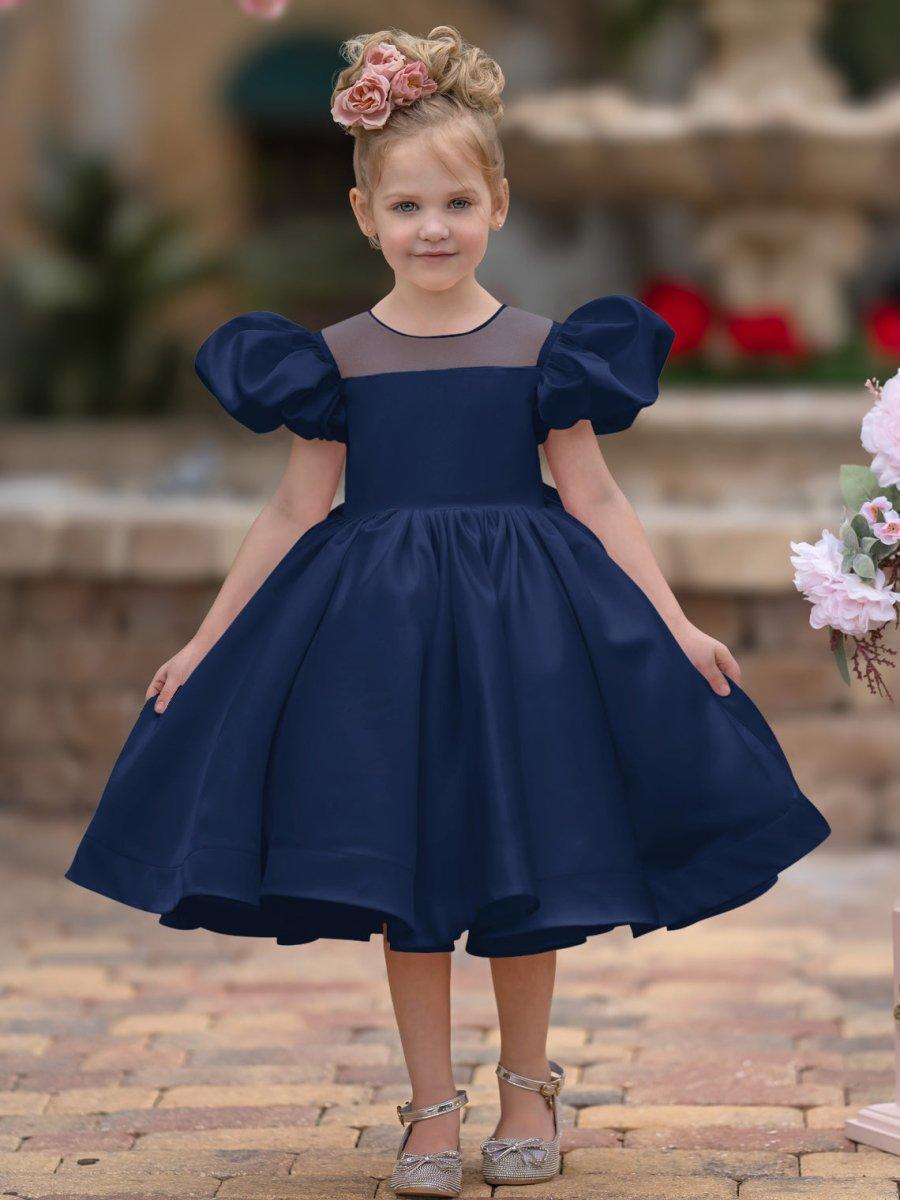 Ball-Gown/Princess Satin Knee-length Flower Girl Dress - VelvetHem