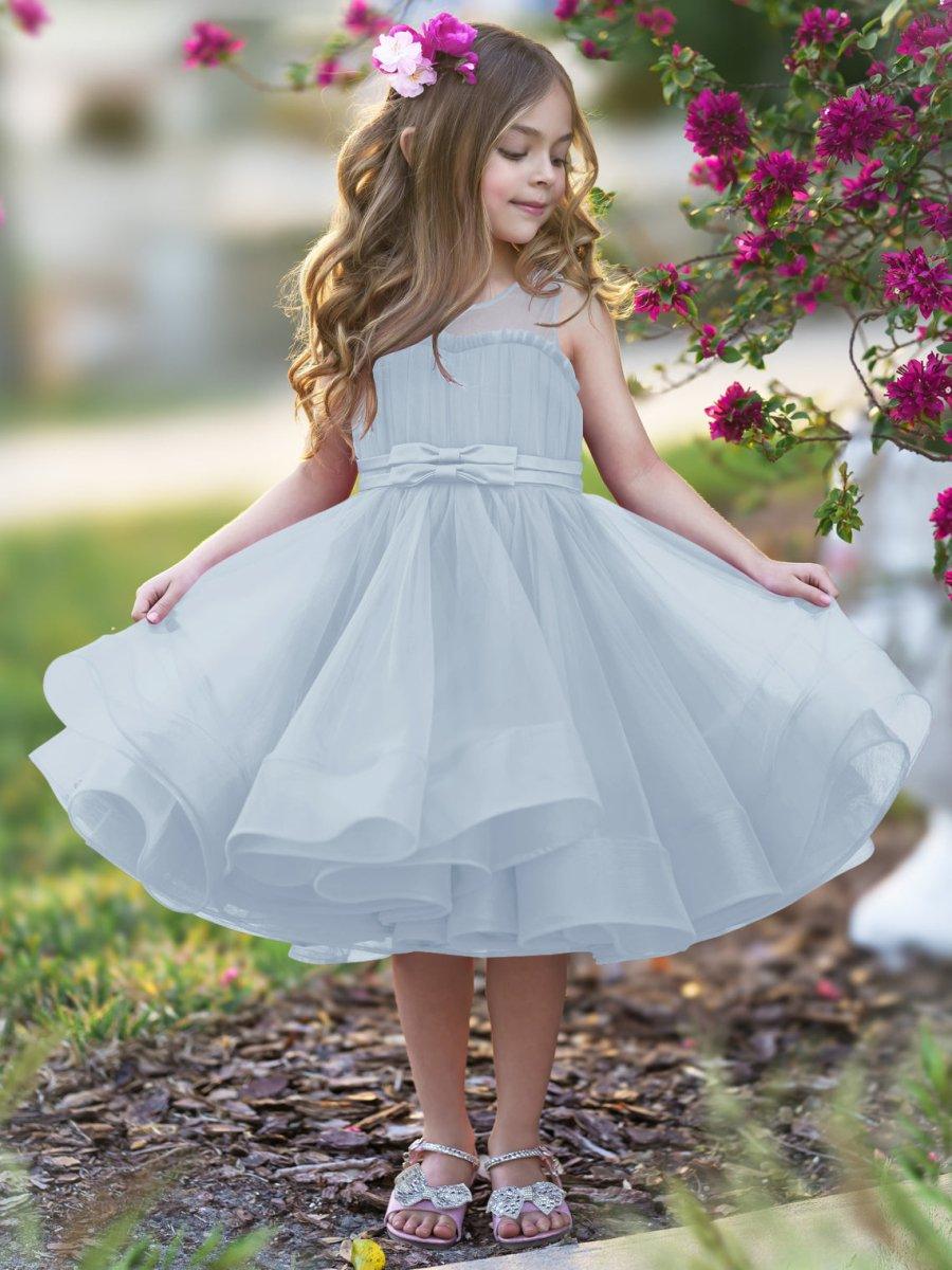 Ball-Gown/Princess Tulle Knee-length Flower Girl Dress - VelvetHem