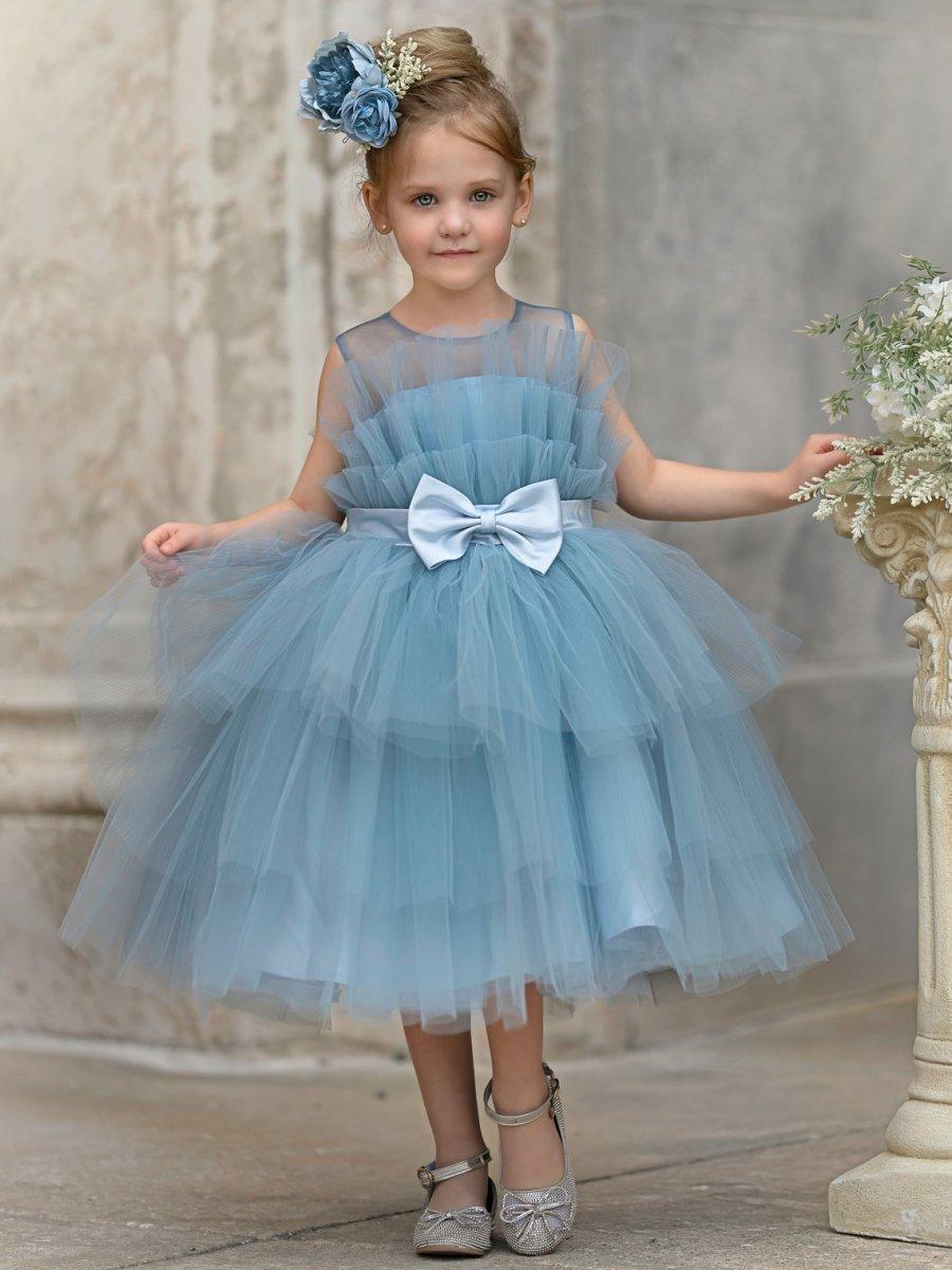 Ball-Gown/Princess Tulle Knee-length Flower Girl Dress - VelvetHem