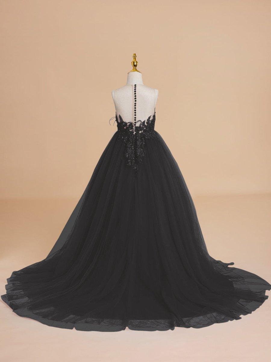 Ball-Gown/Princess Tulle Sweep Train Flower Girl Dress