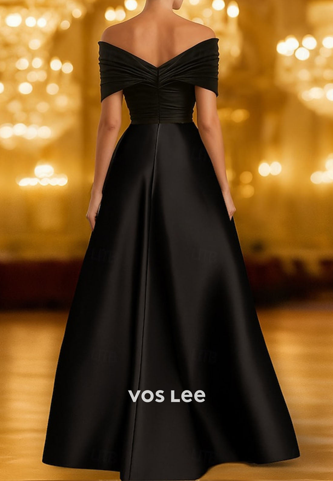 Red Off the shoulder Floor-LengthEvening Gown with Sequined