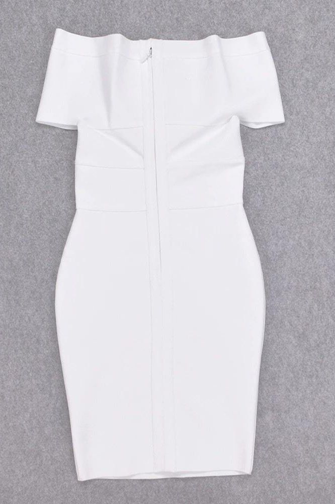 Bea Bandage Dress - White Pearl