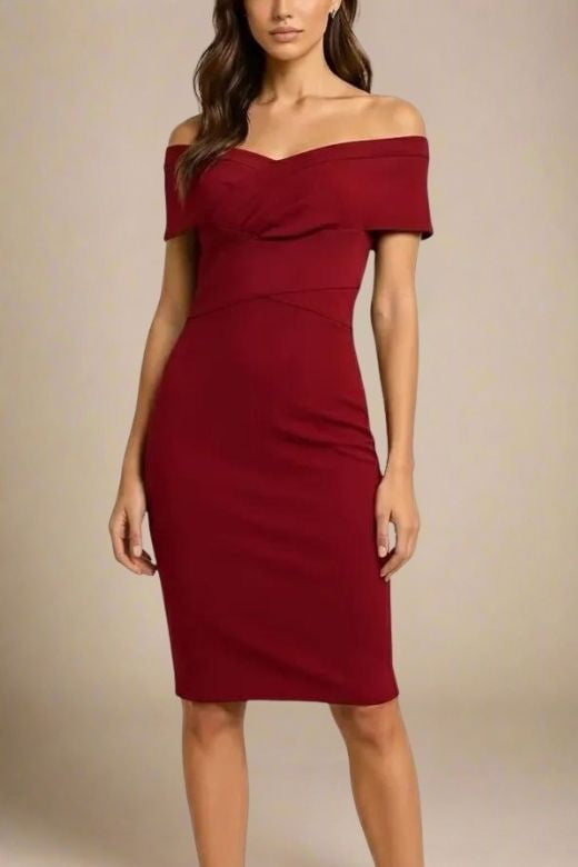 Bea Bandage Dress - Red Wine