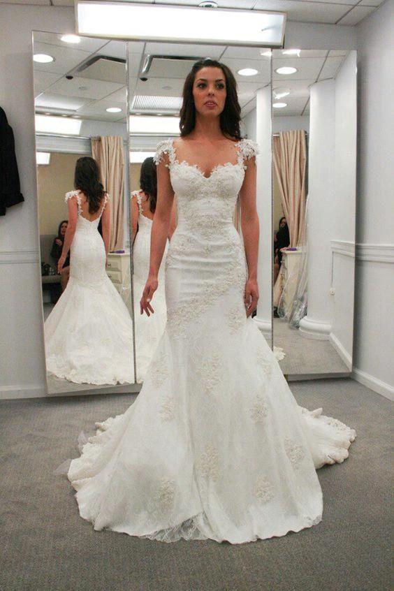 Beach Long Mermaid Sweetheart Backless Satin Lace Wedding Dress (ZD15865)