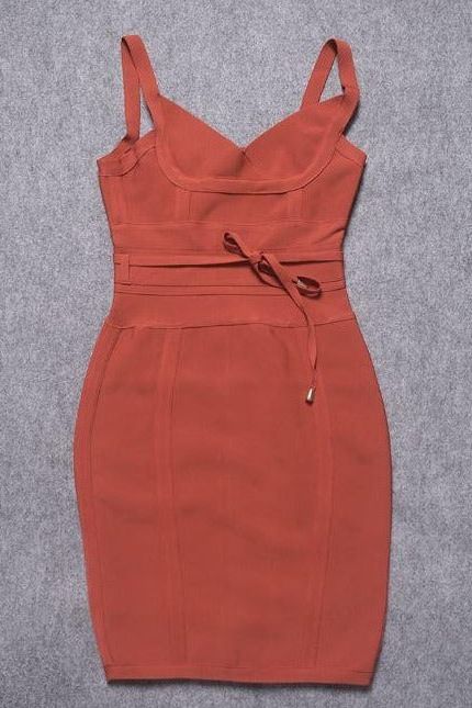 Bek Bandage Dress - Burnt Orange