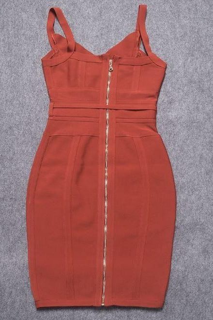 Bek Bandage Dress - Burnt Orange
