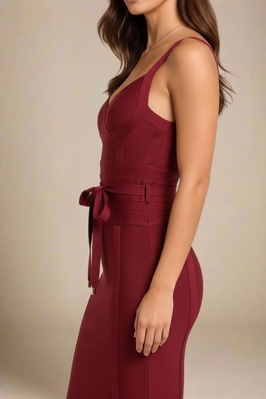 Bek Bandage Dress - Red Wine