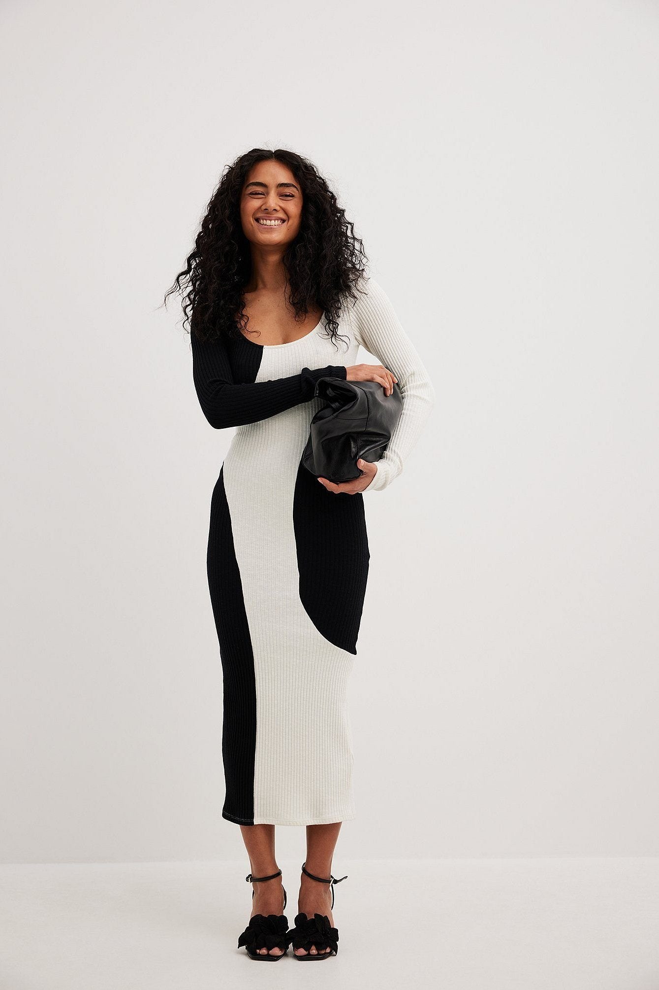 Belén Exclusive Contrast Knit Midi Dress Everyday Luxe Edit