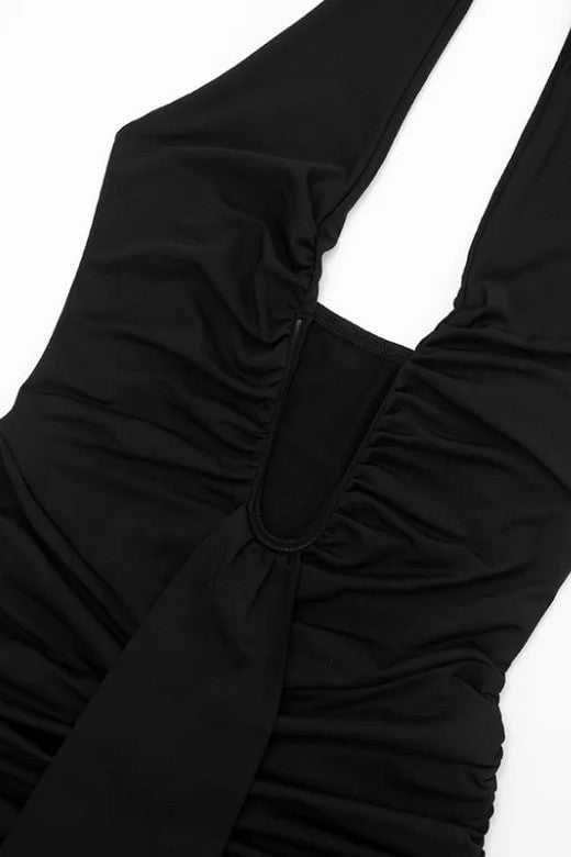 Bella Bodycon Wrap Maxi Dress - Classic Black