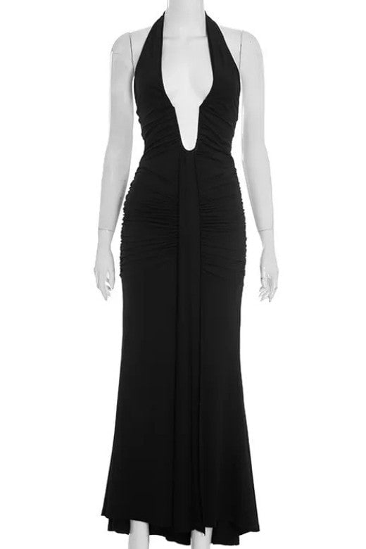 Bella Bodycon Wrap Maxi Dress - Classic Black
