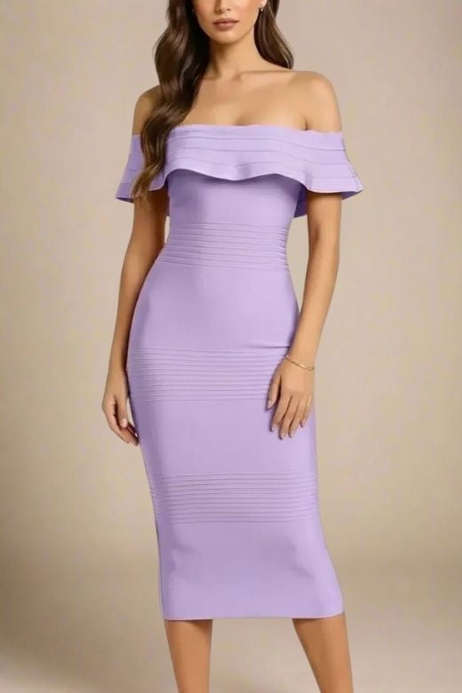 Billie Bandage Midi Dress - Violet Purple