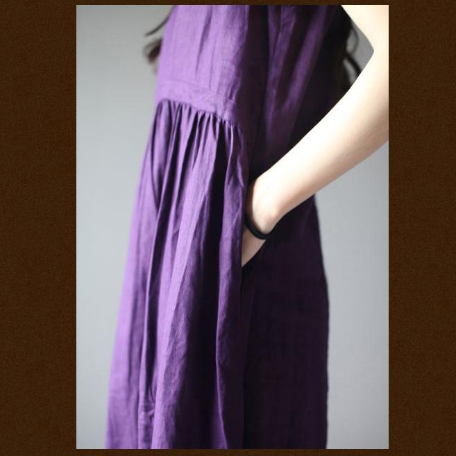 black summer dress linen sundress Retro maxi dresses