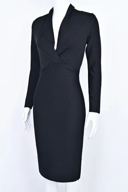 Blaire Long Sleeve Bandage Dress - Classic Black